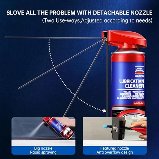 Glodway Specialist Silicone Lubricant Spary,Garage Door Lubricant Oil,with Smart Straw Sprays 2 Ways,for Door Higne,Bike,Sewing Machine,Metal Parts,10 OZ