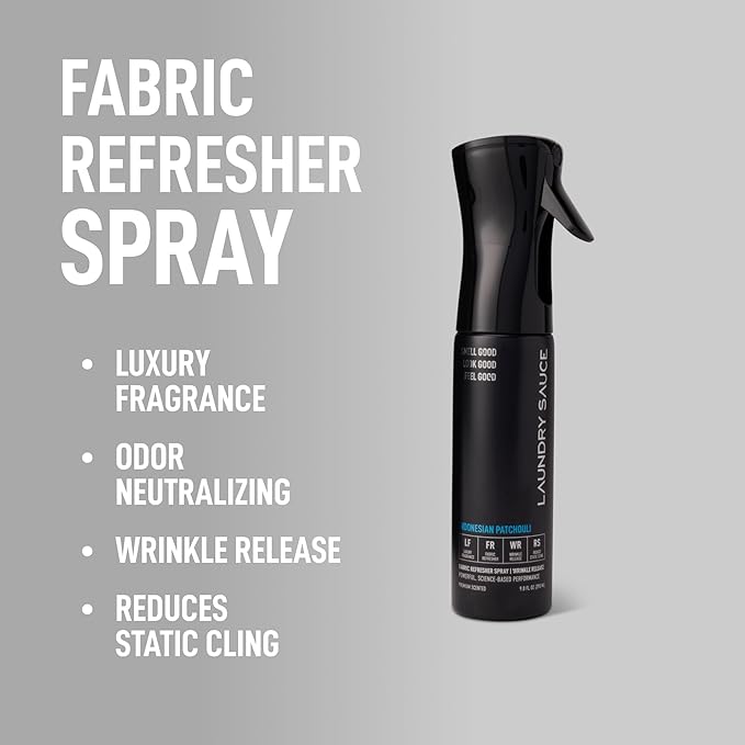 Laundry Sauce Fabric Refresher Spray Indonesian Patchouli, Odor-Fighting Fabric Refresher, Fragrance and Laundry Scent, 9.8 fl oz