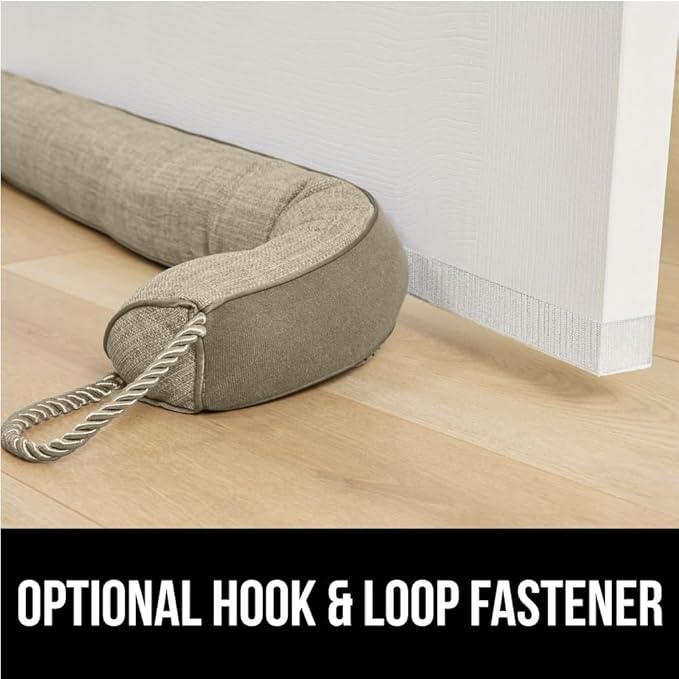 GORILLA GRIP Door Draft Stopper for Bottom of Doors, Weather Stripping Seal Blocks Hot Air, Noise, Bugs, Keeps Cold AC in, Sound Proofing Easy Install Gap Filler, Home Essentials, 36 Inch, Beige