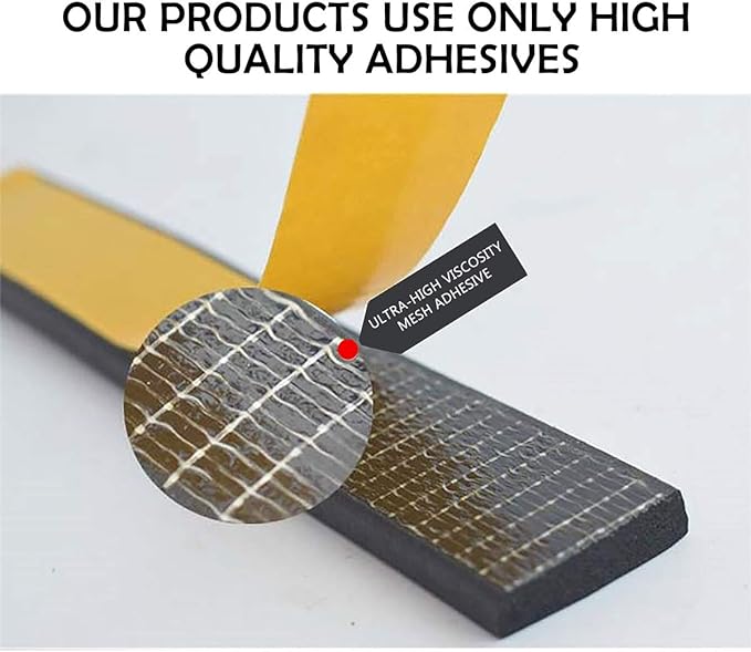 Windows Sealing Tape 2-Pack, 1/2 Inch Wide X 1/2 Inch Thick, Closed Cell Foam Adhesive Rubber Seal Strip (13 Feet Total, 6.5 Feet/Roll)