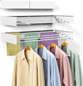 Laundry Drying Rack, Collapsible Wall Mounted Clothes Drying Rack - Foldable,Space Saving, 13.2 Linear Ft, 5 Aluminum Rods, 60 lb Capacity (White, 40")