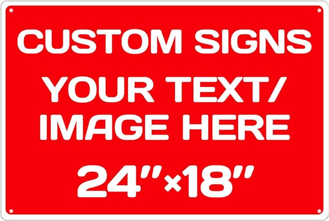 Personalized Aluminum Weatherproof Metal Signs - Custom Text & Picture, Multiple Sizes - Hazard, Garden, Custom Door & Business Signs