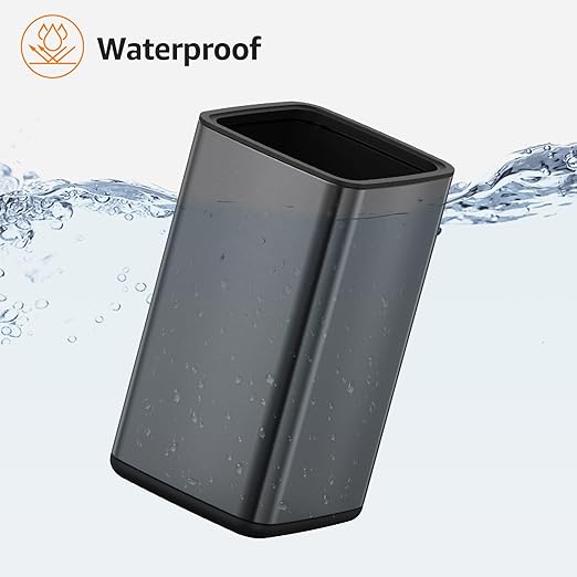 Mbillion 4Gal/15L Open top Trash Can with Removable Inner Bucket Small Waste Basket Stainless Steel Metal Trash Can for Bathroom Office,Brushed Black