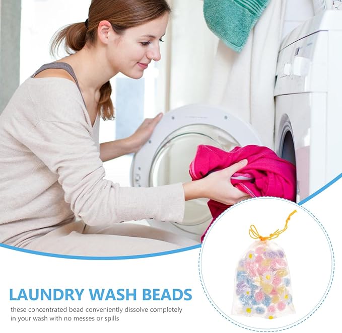 Artibetter Laundry Scent Booster Beads 50pcs In-Wash Fragrance Booster Laundry Freshener Beads Fabric Softener for Washer (Mixed Color)