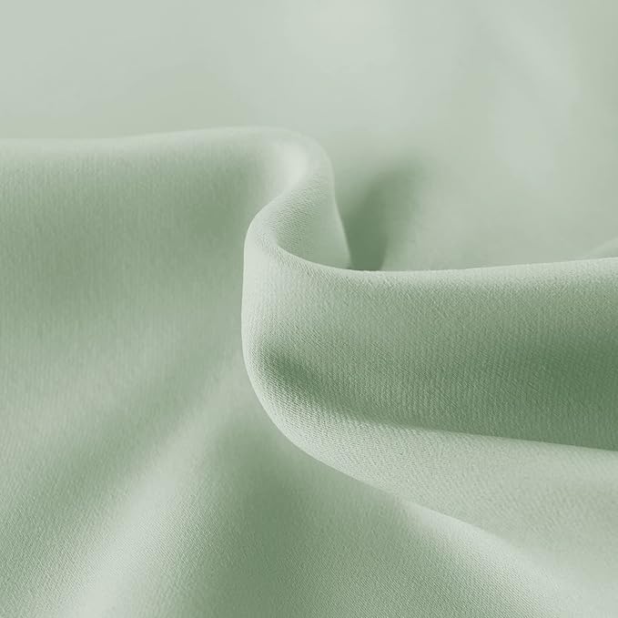 DWCN French Door Curtains – Rod Pocket Thermal Blackout Curtain for Doors with Glass Window, Kitchen and Patio Doors for Privacy, 25 X 72 Inches Long, 1 Curtain Panel with Tieback, Bean Green