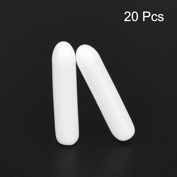 uxcell 20pcs Rubber End Caps 2mm ID Vinyl Round End Cap Cover Screw Thread Protectors White