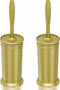 UPTRONIC Toilet Brush, Aluminum Alloy Toilet Brush and Holder Set with Extra Long Handle Durable Bristles Toilet Bowl Brush and Covered Holder for Toilet Scrubber for Bathroom Cleaning
