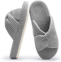 Chantomoo Slippers for Women Memory Foam House Bedroom Corduroy Bow Crossbands Slide Slipper Shoes Comfy Trendy Gift Slippers