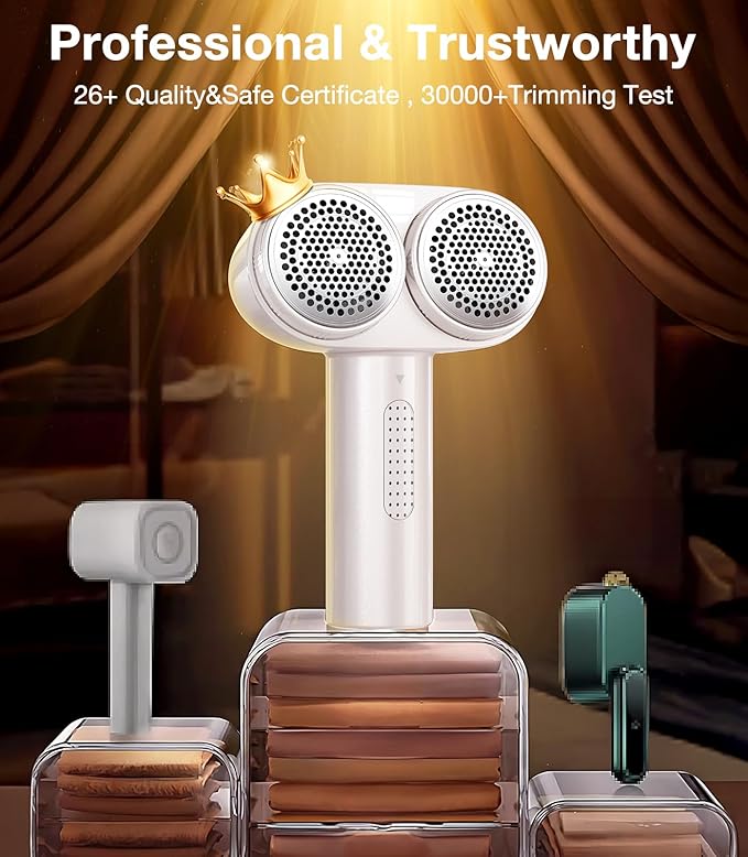 DesertWest Fabric Shaver, 2000mah Rechargable Lint Remover, Lint Shavers to Remove Pilling, Sweater Shaver, Large Electric Shaver for Clothes Couch Furniture