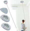 Wall Cleaner Mop with 82" Long Handled Baseboard Cleaner Tool with 3 Replacement Pads Ceiling Duster Tool for Walls Window, Floor, Ceiling, Baseboard