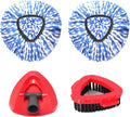 Mop Heads Replacements for OCedar RinseClean 2 Tank Spin Mop System, Mop Replace Head with 2 Microfiber Mop Head Refills, 1 Scrub Brush and 1 Mop Base Set Combo
