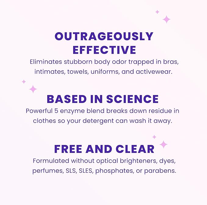 Lume Laundry Stink Eraser - Detergent Booster & Sink Soak - Eliminates Body Odor In Clothes - Odor Blasting Enzyme Blend - Makes Your Detergent Work Better - Free And Clear - 8 fluid ounces (2 Pack)