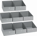 DIMJ Closet Storage Bins 8 Pack - Fabric Trapezoid Closet Organizer Bin, Foldable Storage Baskets for Shelves, Closet Shelf Organizer, Clothing Storage Box for Toys, Books, Towel, Clothes