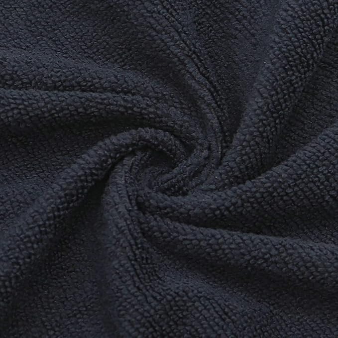 Microfiber Dish Cloths Fast Drying Kitchen Cleaning Cloth Dish Rags Dust Cloths Ultra Absorbent Lint Free Washcloths with Poly Scrub Side 12inch x 12inch 8 Pack (Black)