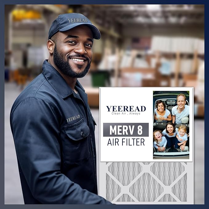 10x20x1 MERV 8 Air Filters 6-Pack, Actual Size 9.7" x 19.7" x 0.75" – Compatible with HVAC, Air Conditioners & Furnaces– High Particle Capture & Smooth Airflow