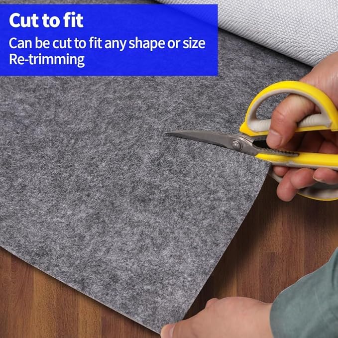 100% Waterproof Non-Slip Rug Pad 2x6 for Large Area Rugs Durable Felt Floor Protection pad for All Floors, Suitable for Cutting. Rug Pads Keep Rugs in Place and Provide Cushioning