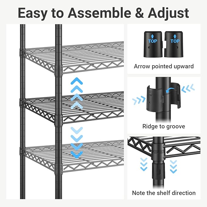 VIPEK V40 Medium Garment Rack Heavy Duty Clothes Rack for Hanging Clothes, Multi-Functional Bedroom Clothing Racks Freestanding Closet Portable Closet Wardrobe, Max Load 900lbs, Black