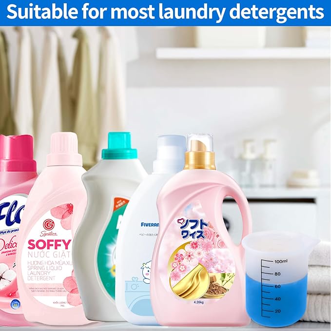 Laundry detergent cup,silicone laundry detergent measuring cup,washable laundry measuring cup for liquid detergent,2pcs cup measuring cup,No More Mess or Leaks