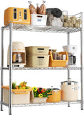 Storage Shelves, 36" L x 14" W x 36" H Heavy Duty Garage Wire Shelving Unit Loads 1050LBS, 3-Tier Adjustable Metal Industrial Utility Shelf Rack for Kitchen, Laundry Room, Basement