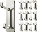 pickpiff Wall Hooks for Coat and Towel: 13LB Adhesive Door Hanger Stick on, Brushed Nickel,12 Pack