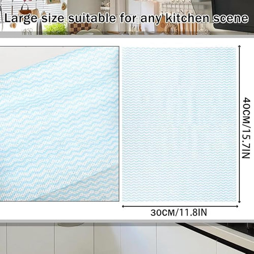 100 Count Disposable Cleaning Towels and Dish Cloths,Super Absorbent Dishcloths,Multi-Surface Cleaning Wipes for Kitchen Dishes, Windows, Bathroom (Blue)