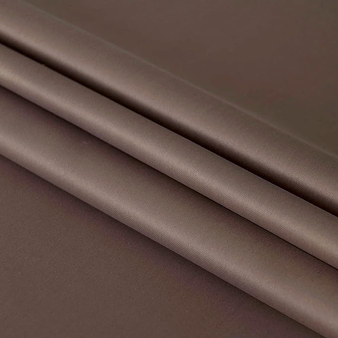 DWCN French Door Curtains – Rod Pocket Thermal Blackout Curtain for Doors with Glass Window, Kitchen and Patio Doors for Privacy, 25 X 72 Inches Long, 1 Curtain Panel with Tieback，Khaki