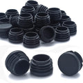 Plastic Plugs Furnigear Tubing End Caps Chair End Caps 1" Outside Bottom Round Tubing Caps Round Furniture Sliders Glides Black (Fit 0.9–0.94" Tube Inner Diameter, 40pack)