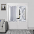 DWCN French Door Curtains – Rod Pocket Thermal Curtain for Doors with Glass Window, Kitchen and Patio Doors for Privacy, 54 X 40 Inch Length, 1 Curtain Panel with Tieback, Greyish White