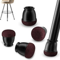Ezprotekt 24 Pcs Extra Small Round Chair Leg Floor Protectors for Wooden & Ceramic Tiles Floors, Felt Silicone Furniture Pads Caps for Dining Table, Bar Chair Legs, Black (XS Fit: 2/5" - 11/20")