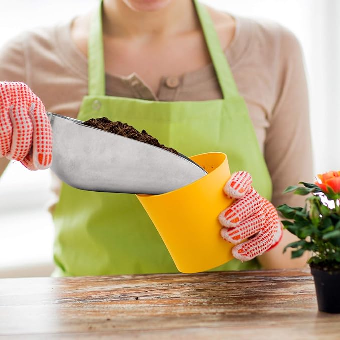 Cast Aluminum Utility Scoop - 12 oz. - Round Bottom, ice scoop For Multi-Purpose Use, With Finger Groove Handle (Hand Wash Only) (12 oz.)