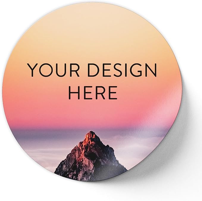 100 Custom Vinyl Stickers - Upload Your own Image, Text, Design, Logo - Personalized Logo Labels for Handmade, Packaging, Bottle, Jars, Candle, Brand Stickers (Mountain, 3x3)
