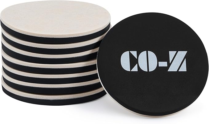 CO-Z 8pcs Felt Furniture Sliders for Hardwood Floors, 4 3/4 in Reusable Furniture Pads, Heavy Furniture Movers Sliders for Hard Surfaces, Thick Moving Pads Floor Protectors for Vinyl Tile Floors