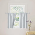 RYB HOME Mini Small 100% Blackout Curtains for Kitchen, Energy Saving Heat Blocking Half Window Curtains Drapes for Bathroom RV Car, Wide 29 x Long 30 inches, White, 2 Pcs