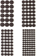 Felt Furniture Pads for Hardwood Floors 164 Piece, Furnigear Anti Scratches Felt Pads for Round Chair Feet Self Adhesive Chair Felt Pads Sliders Moving Your Furniture Smoothly, Brown