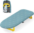 Small Ironing Board Tabletop, Foldable mini Ironing Board, Table top Ironing Boards Small, Compact Portable Ironing Boards with Iron Holder & Hanging Rope, Iron Table Stand 32x12, Light Blue