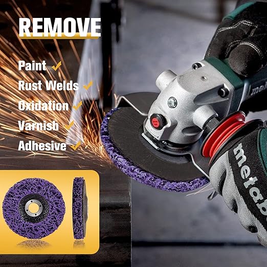 10 Pack Strip Discs Rust Remover Wheel Stripping Wheel for Angle Grinder Paint Strip Wheel Quick Abrasive Discs Rust, Oxidation, Paint Remover (4'' x 5/8'')