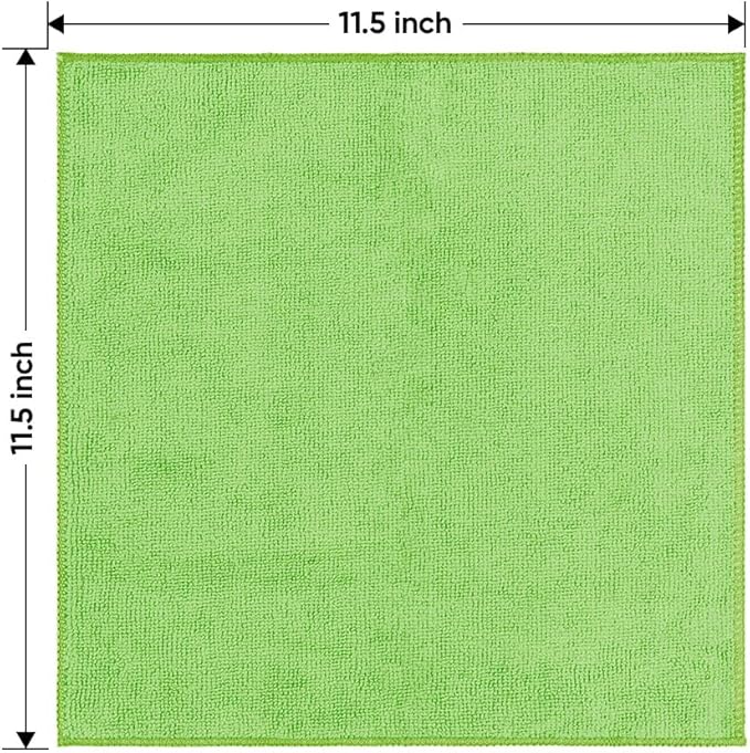 HOMEXCEL Microfiber Cleaning Cloth 20 Pack 11.5 x 11.5 Inch Microfiber Towels for Cars Ultra Absorbent Cleaning Rags Lint Free Cleaning Towels for Household Kitchen, Window Car Green