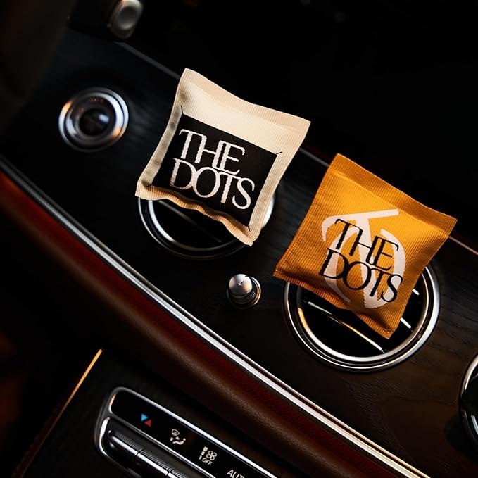 THEDOTS Series Sicilian Orange Car Vent Clip, Fabric Sachet Air Freshener, 30 Days Long-Lasting for Car Interior Decor, Non-Toxic (1 Pack)