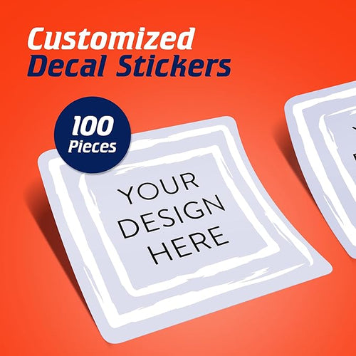 100 Custom Vinyl Stickers - Upload Your own Image, Text, Design, Logo - Personalized Logo Labels for Handmade, Packaging, Bottle, Jars, Candle, Brand Stickers (Lavender Square, 2x2)
