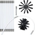 HOKLNUSE Dryer Vent Cleaner Kit Chimney Sweep Cleaning Tools Pellet Stove Cleaner Kit Air Dryer Duct Fireplace Brushes for Easy Lint Cleaning with 4" and 6" Brush Heads (Medium Duty, 20Feet)