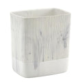 Polytree Bathroom Trash Can 1.8 Gallon(7 Liter) Small Kitchen Garbage Can,Decor Wastebasket for Bedroom Office,Resin Marble White
