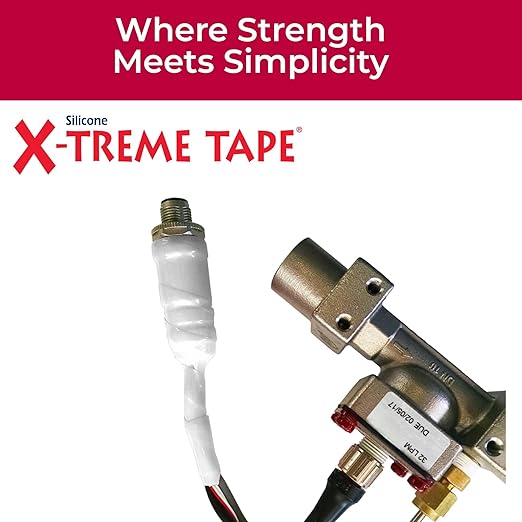 X-Treme Tape MOCAP Heavy Duty Electrical Tape, Self-Fusing Silicone Rubber, Waterproof & Insulating Flexible Tape, Electrical for Hose, Automotive, Outdoor & Repairs - 1" x 10ft Roll - White
