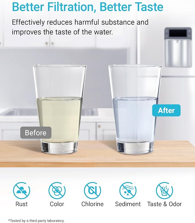 AQUA CREST XWF Replacement for GE® XWF, NSF Certified Refrigerator Water Filter, 1 Filter(Not XWFE®)
