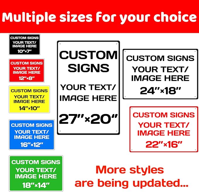 Custom Aluminum Weatherproof Metal Sign - Multiple Sizes, Custom Personalized Text And Picture - Hazard, Garden, Door Signs