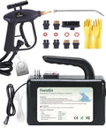 FoundGo 1700W Tankless Handheld Steam Cleaner with 7 Brushes 20s Heating to 239℉ Pressurized Portable Steam Cleaner, Cleaning Home/Kitchen/Car & More-Black