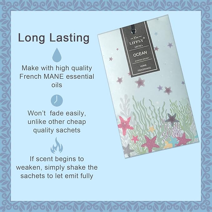 14 Packs Ocean Scented Sachets for Drawers and Closets