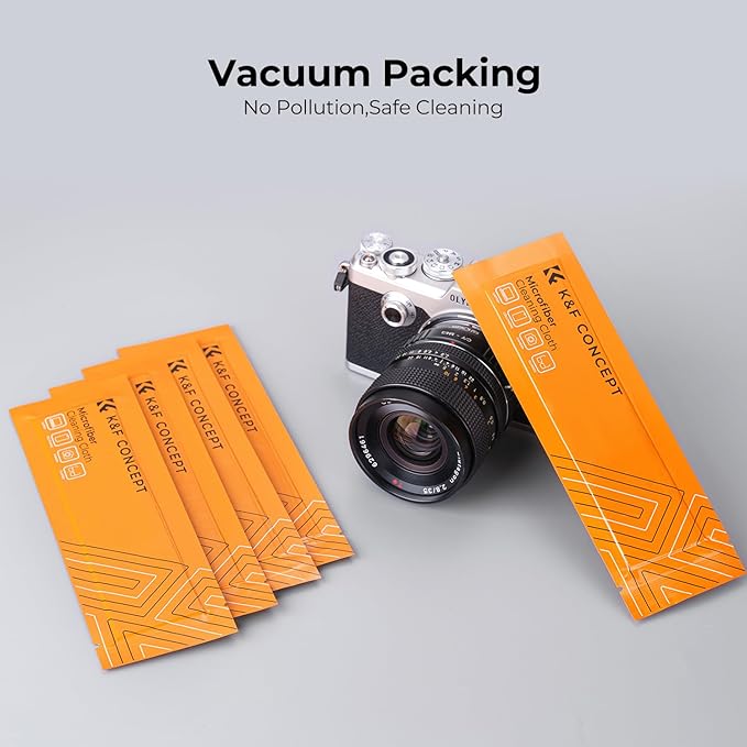 K&F Concept 6 Pack Microfiber Cleaning Cloths - Lens Cleaning Cloth for Cleaning Camera Lenses, Glasses, Screens, Cameras, Eyeglasses, LCD TV Screens, Tablets Washable