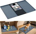 URMONA Waterproof Silicone Under Sink Mat 16'' x 10'' Shelf Liner for Kitchen and Bathroom, Cabinet and Counter Protector, Storage and Organizers, Litter Mat, Pet Cat Puppy Essentials(Dark Grey)