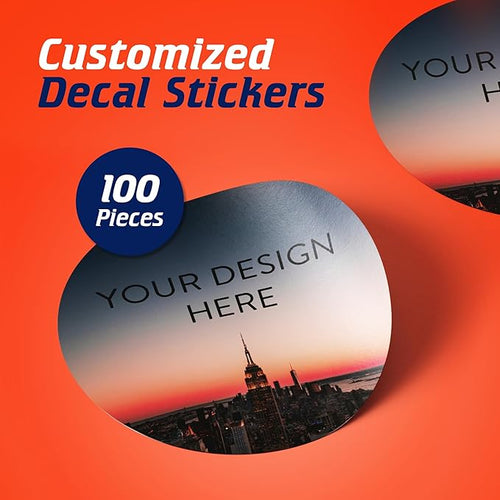 100 Custom Vinyl Stickers - Upload Your own Image, Text, Design, Logo - Personalized Logo Labels for Handmade, Packaging, Bottle, Jars, Candle, Brand Stickers (City, 1.5x1.5)