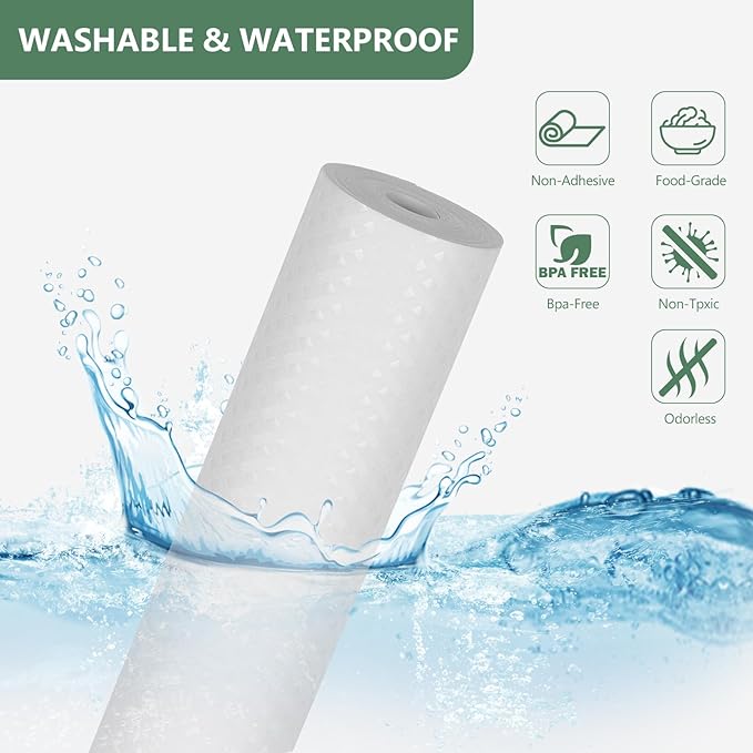 Shelf Liners, Non-Adhesive Drawer Liner, Waterproof & Oil-Proof Kitchen Cabinet Cupboard Liner Plastic EVA Material BPA Free Fridge Liner Mats Paper Protector for Shelves (White/16in x 240in)